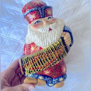 Hand Painted Vintage Russian Santa